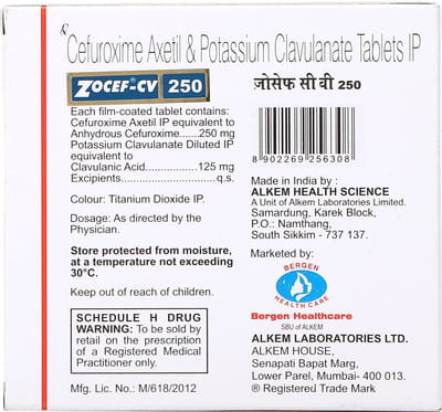 Zocef Cv 250mg Strip Of 6 Tablets