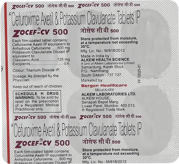 Zocef CV 500 Tablet