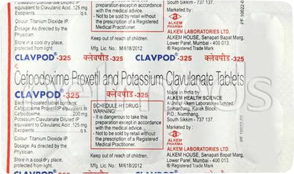 Clavpod 325mg Strip Of 10 Tablets
