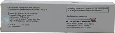 Epofit 4000iu Pre Filled Syringe Of 1ml Solution For Injection