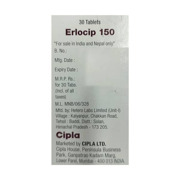Erlocip 150mg Strip Of 10 Tablets