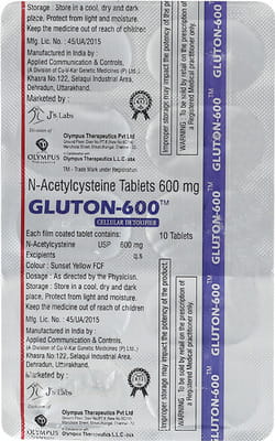 ग्लूटन 600एमजी 10 टैबलेट की स्ट्रिप