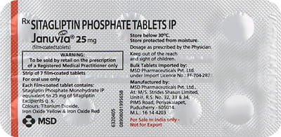Januvia 25mg Strip Of 7 Tablets