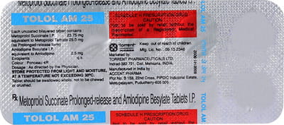 Tolol Am 25mg Strip Of 10 Tablets
