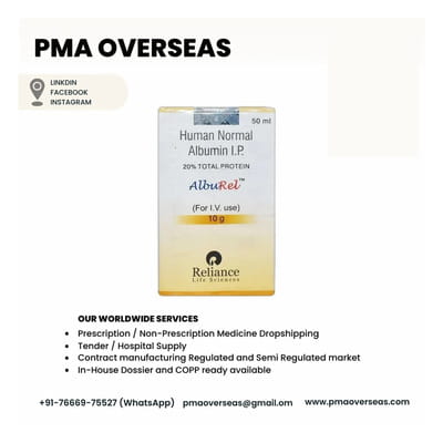 Alburel 20% Bottle Of 50ml Solution For Infusion