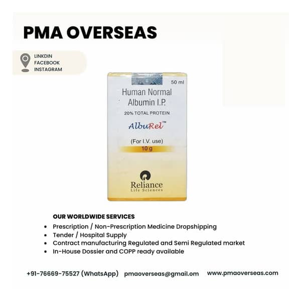 Alburel 20% Bottle Of 50ml Solution For Infusion