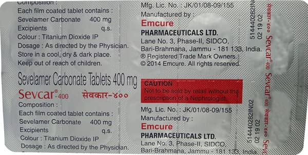 Sevcar 400mg Strip Of 10 Tablets
