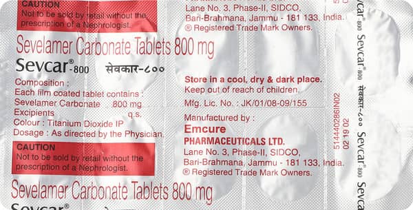 Sevcar 800mg Strip Of 10 Tablets