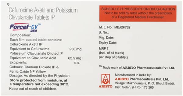 Forcef Cv 250mg Strip Of 6 Tablets