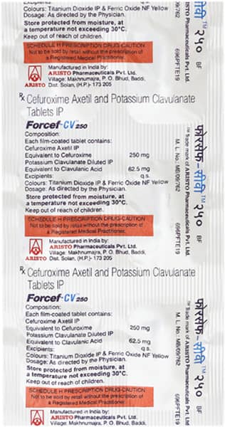 Forcef Cv 250mg Strip Of 6 Tablets
