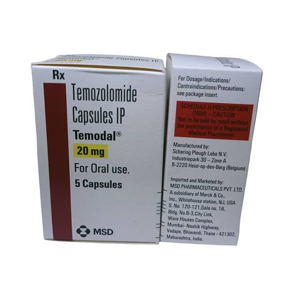 Temodal 20Mg Strip Of 5 Capsules