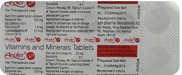 Anofer Sp Strip Of 10 Tablets