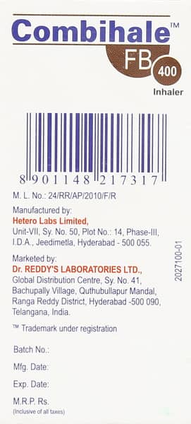 Combihale Fb 400mcg Box Of 120md 7.2gm Metered Dose Inhaler