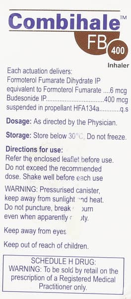 Combihale Fb 400mcg Box Of 120md 7.2gm Metered Dose Inhaler
