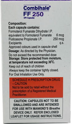 Combihale Ff 250mcg Dpi Bottle Of 30 Inhalation Capsules