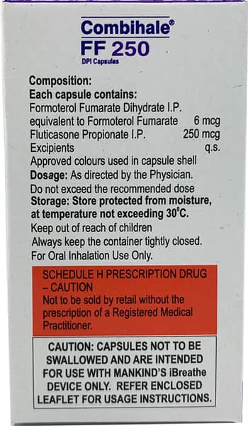 Combihale Ff 250mcg Dpi Bottle Of 30 Inhalation Capsules