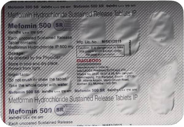 Mefomin Sr 500mg Strip Of 10 Tablets