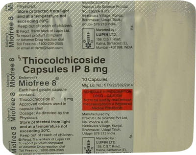 Miofree 8mg Strip Of 10 Capsules