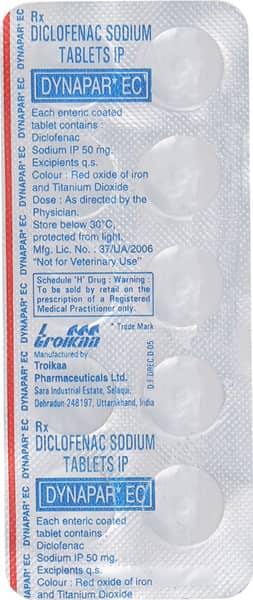 Dynapar Ec 50mg Strip Of 10 Tablets