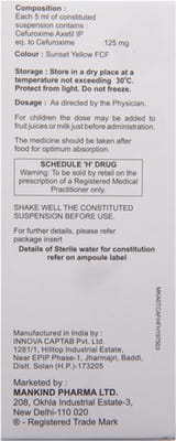 Cefakind 125mg Bottle Of 30ml Dry Syrup
