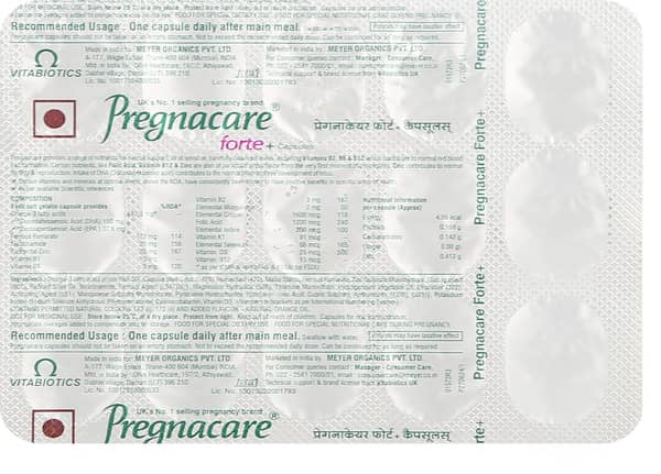 प्रेग्नाकेयर फोर्ट प्लस की स्ट्रिप 15 कैप्सूल्स