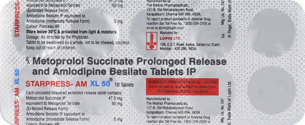 Starpress Am Xl 50mg Strip Of 10 Tablets