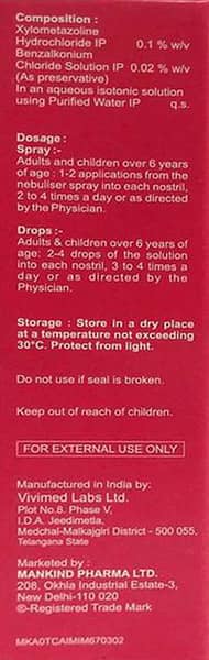 Nosikind 0.1% Bottle Of 10ml Nasal Spray