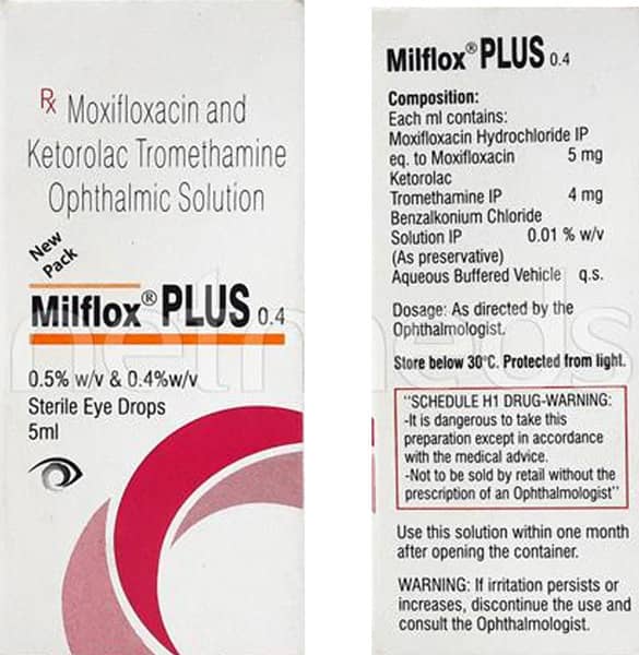 Milflox Plus Bottle Of 5ml Eye Drops
