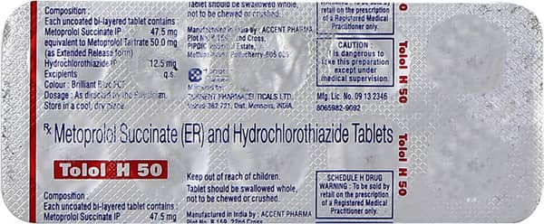 Tolol H 50mg Strip Of 10 Tablets
