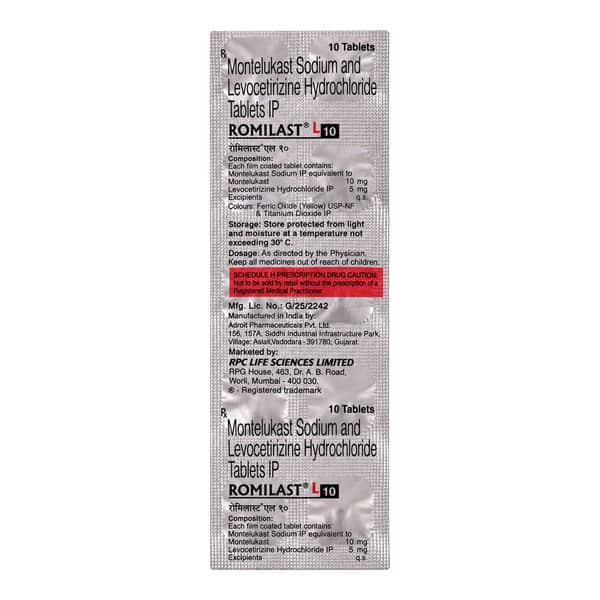 Romilast L 10Mg Strip Of 10 Tablets