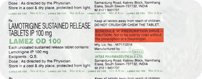 Lamez Od 100mg Strip Of 10 Tablets