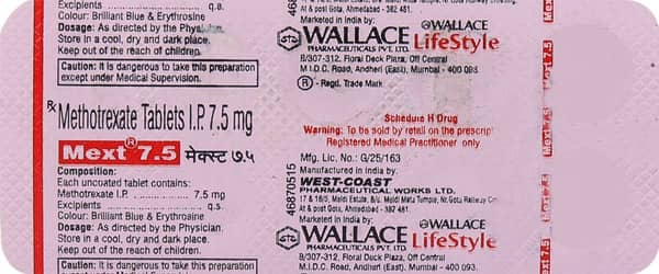 Mext 7.5mg Strip Of 10 Tablets