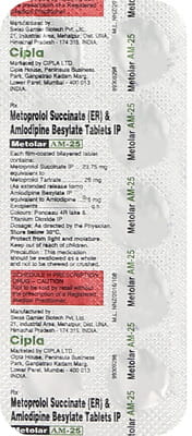 Metolar Am 25mg Strip Of 10 Tablets