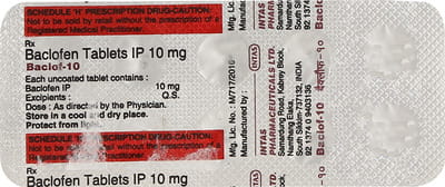 Baclof 10mg Strip Of 10 Tablets