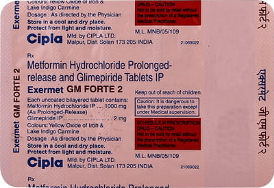 Exermet Gm Forte 2 Mg Strip Of 10 Tablets