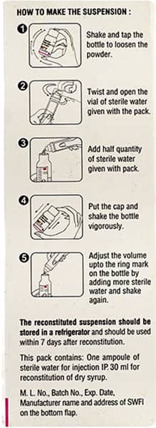 Zifi Cv 50gm Bottle Of 30ml Dry Syrup