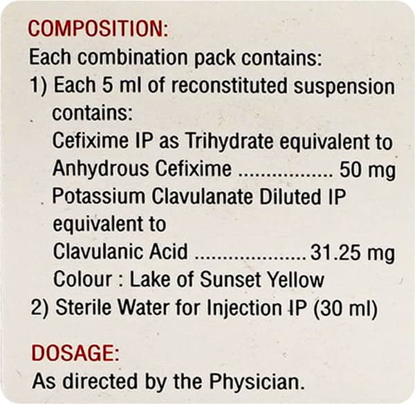 Zifi Cv 50Mg Bottle Of 30Ml Dry Syrup