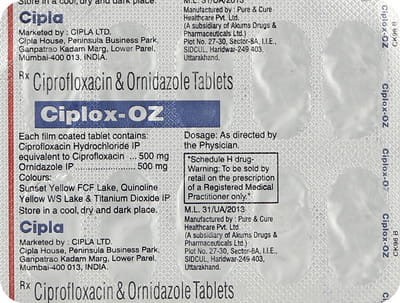 Ciplox Oz Strip Of 10 Tablets