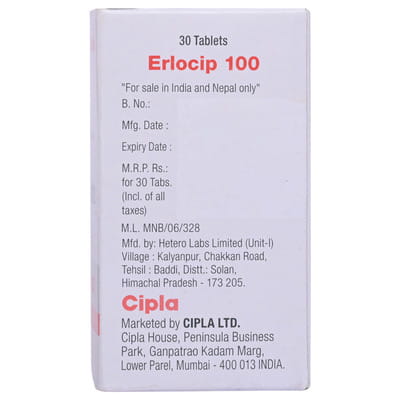 Erlocip 100mg Bottle Of 30 Tablets