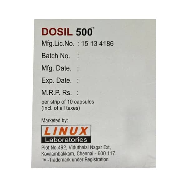 Dosil 500mg Strip Of 10 Capsules