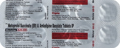 Metolar Am 50mg Strip Of 10 Tablets
