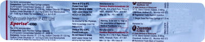 Eporise 4000iu Pre Filled Syrinage Of 1ml Injection