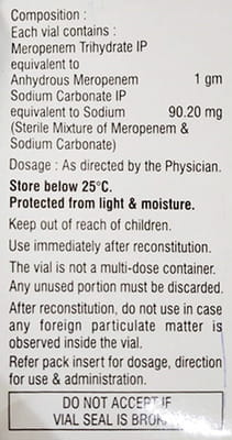 Merotec 1gm Dry Vial Of 1 Powder For Injection
