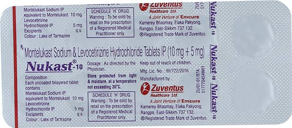 Nukast 10mg Strip Of 10 Tablets