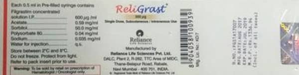 Religrast 300mcg Pre Filled Syringe Of 0.5ml Injection