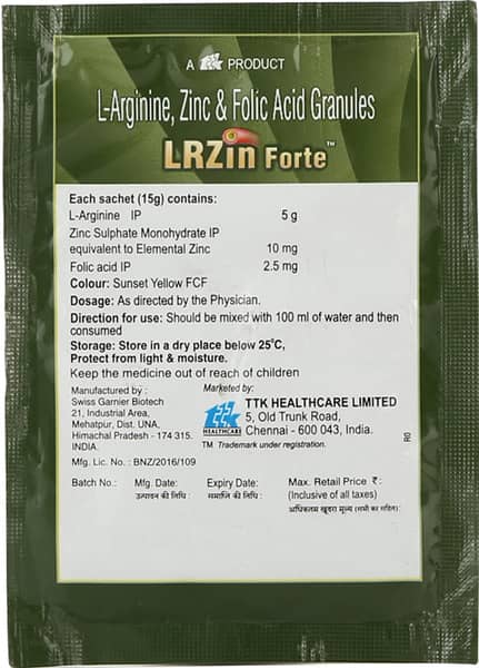 Lrzin Forte Orange Flavour Sugar Free Sachet Of 15gm Oral Granules
