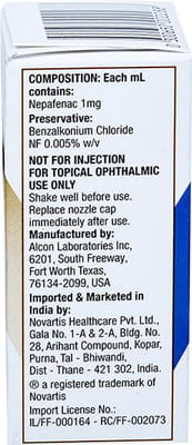 Nevanac Bottle Of 5ml Ophthalmic Suspension