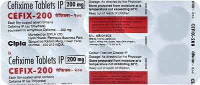 Cefix 200mg Strip Of 10 Tablets