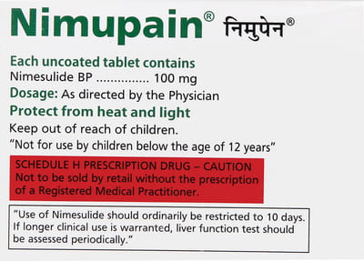 Nimupain 100mg Strip Of 10 Tablets