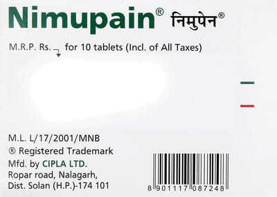 Nimupain 100mg Strip Of 10 Tablets